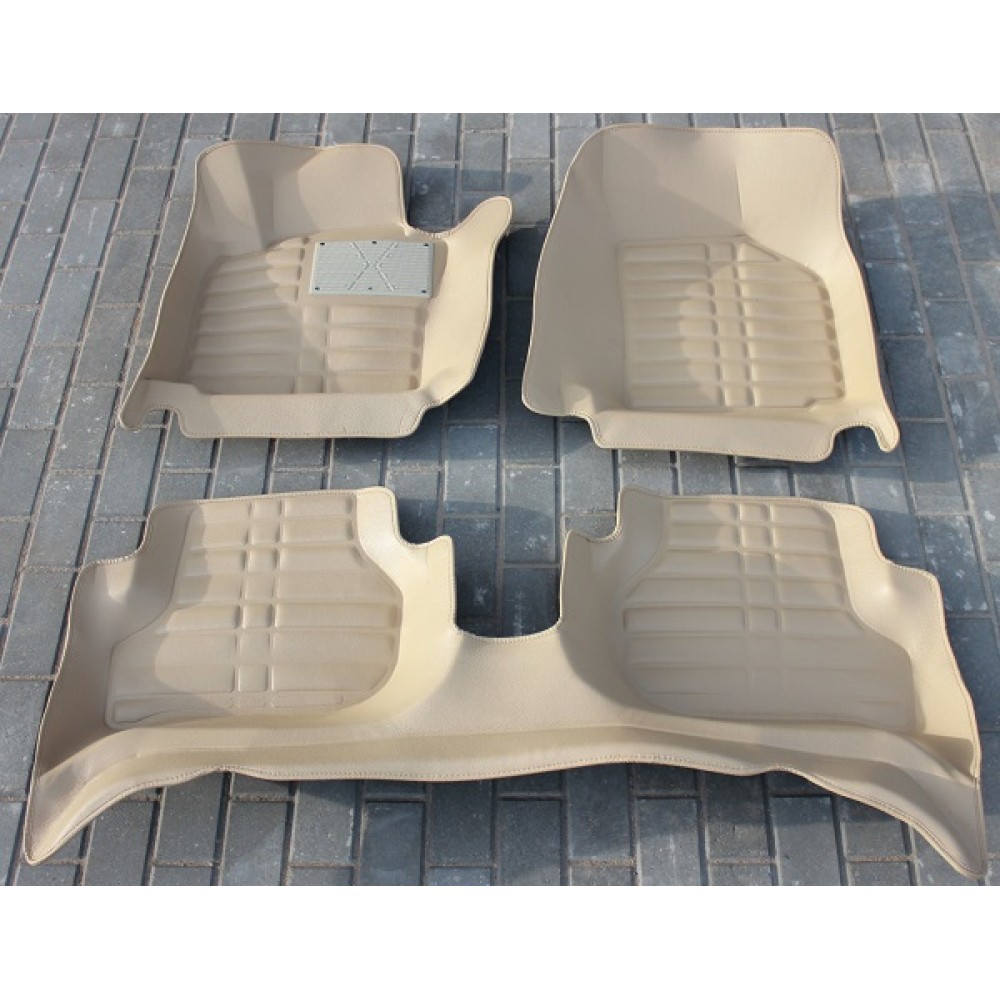 Коврики кожаные 3D в салон Scoda Octavia A5 2007-2015 г.в. (Бежевый)