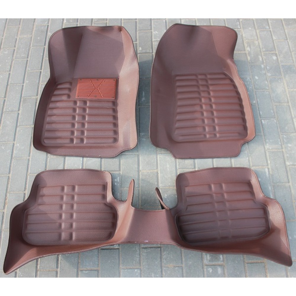 Коврики кожаные 3D в салон Audi A4 2010-2014 г.в. (Шоколад)