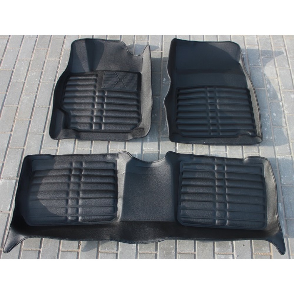 Коврики кожаные 3D в салон Toyota Camry 2012-2017 г.в. (Черный)