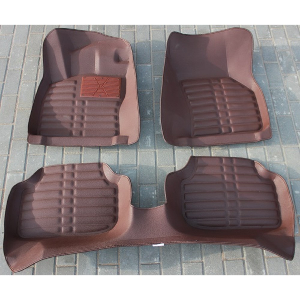 Коврики кожаные 3D в салон Scoda Octavia A7 2015-2019 г.в. (Шоколад)