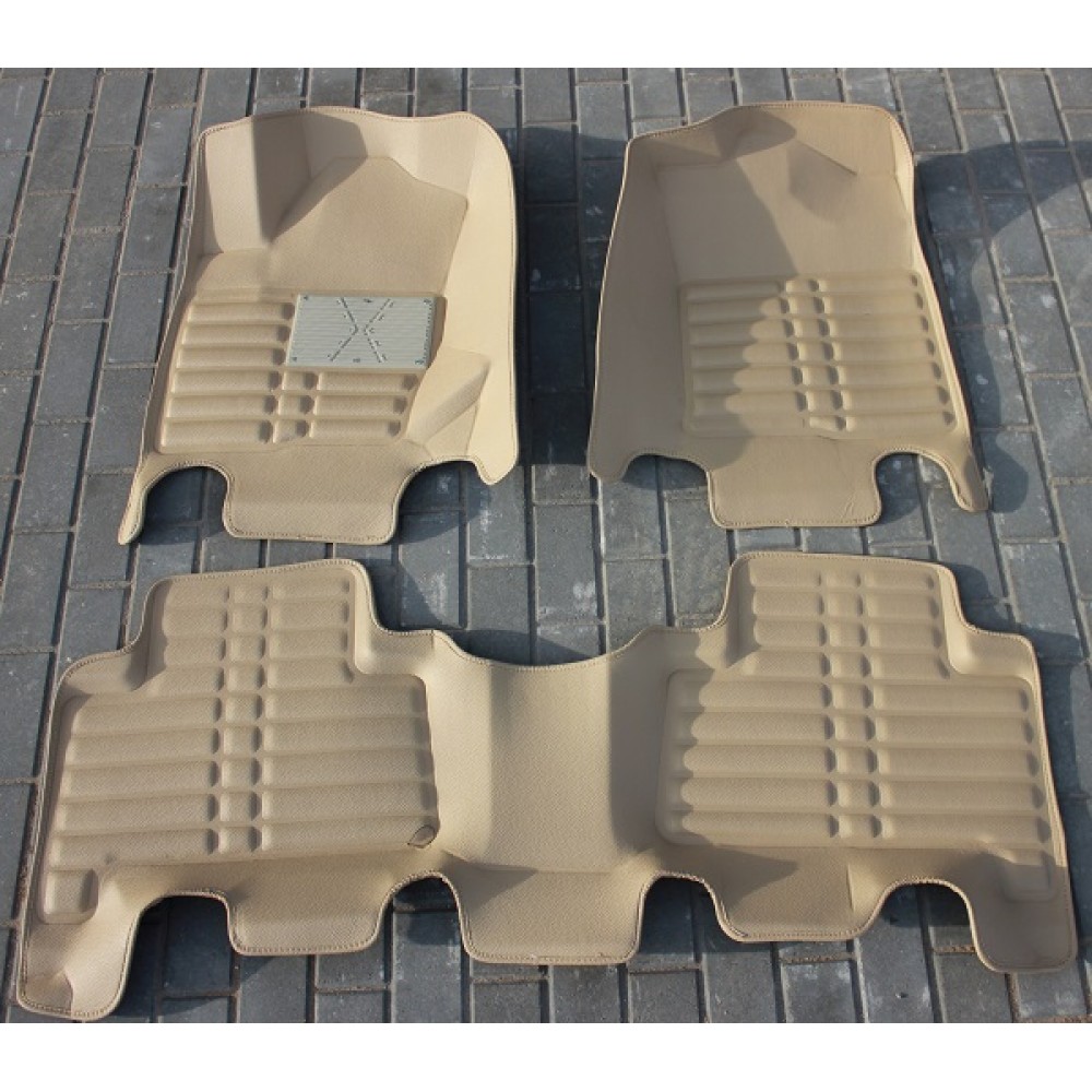 Коврики кожаные 3D в салон Toyota Land Cruiser Prado 2010-2014 г.в. (Бежевый)