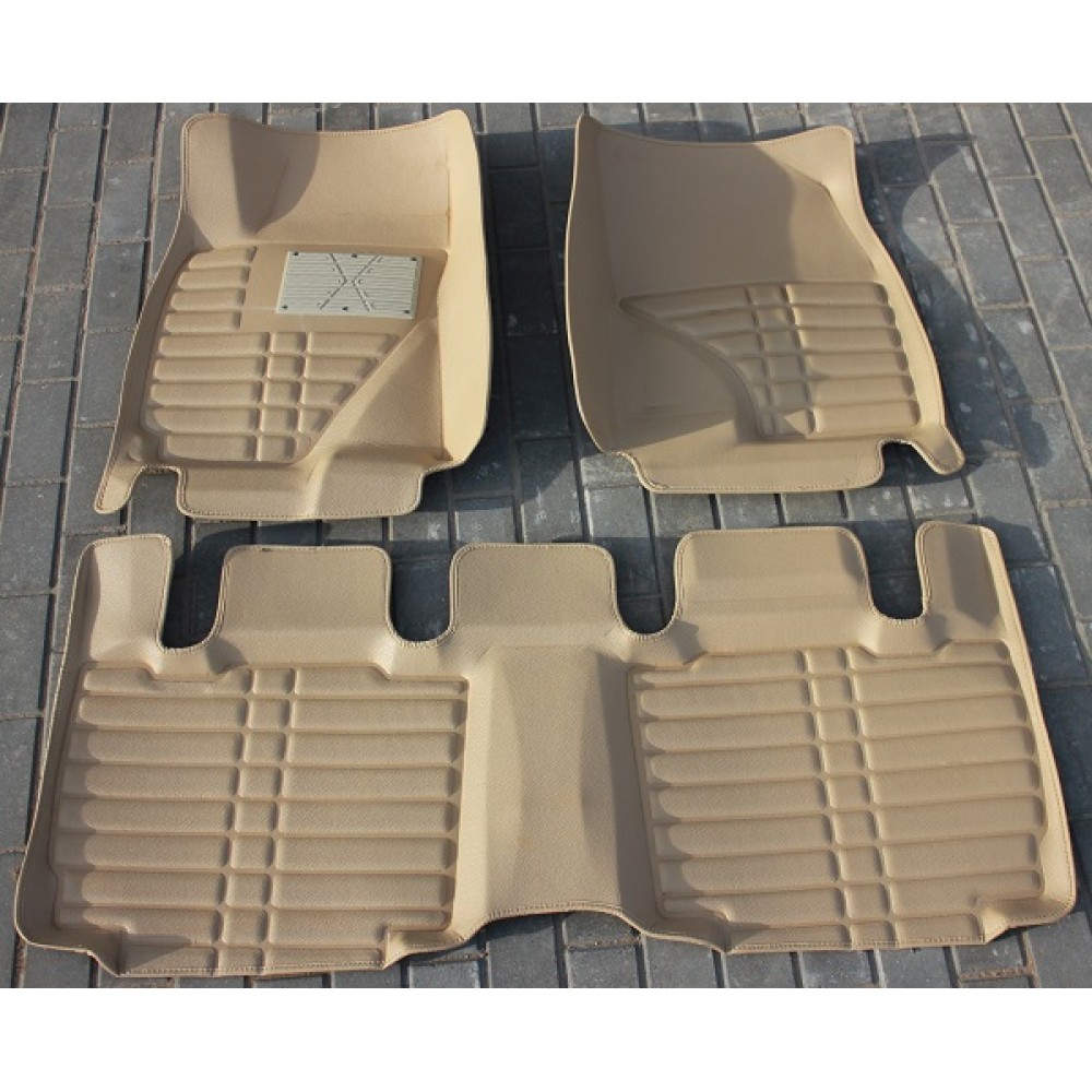Коврики кожаные 3D в салон Toyota Rav4 2013-2019 г.в. (Бежевый)