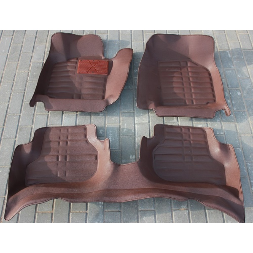 Коврики кожаные 3D в салон Scoda Octavia A5 2007-2015 г.в. (Шоколад)