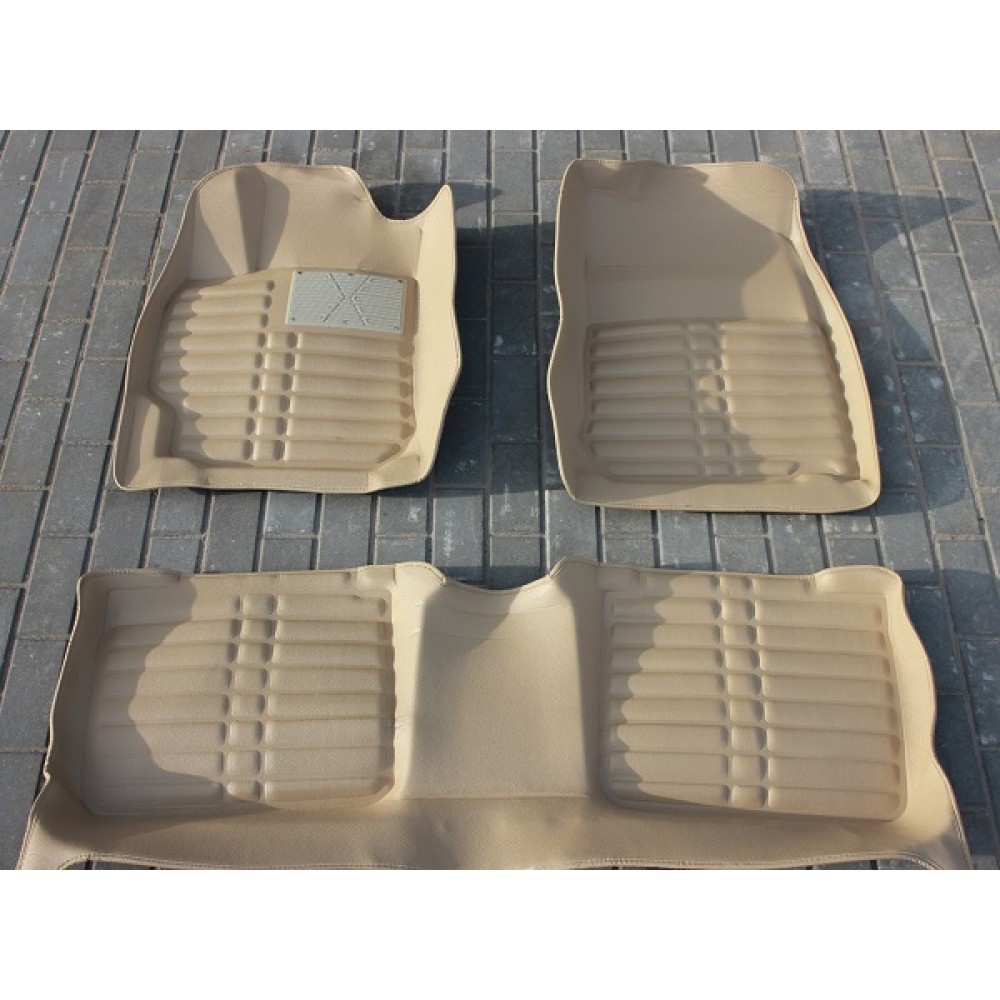 Коврики кожаные 3D в салон Toyota Camry 2012-2017 г.в. (Бежевый)