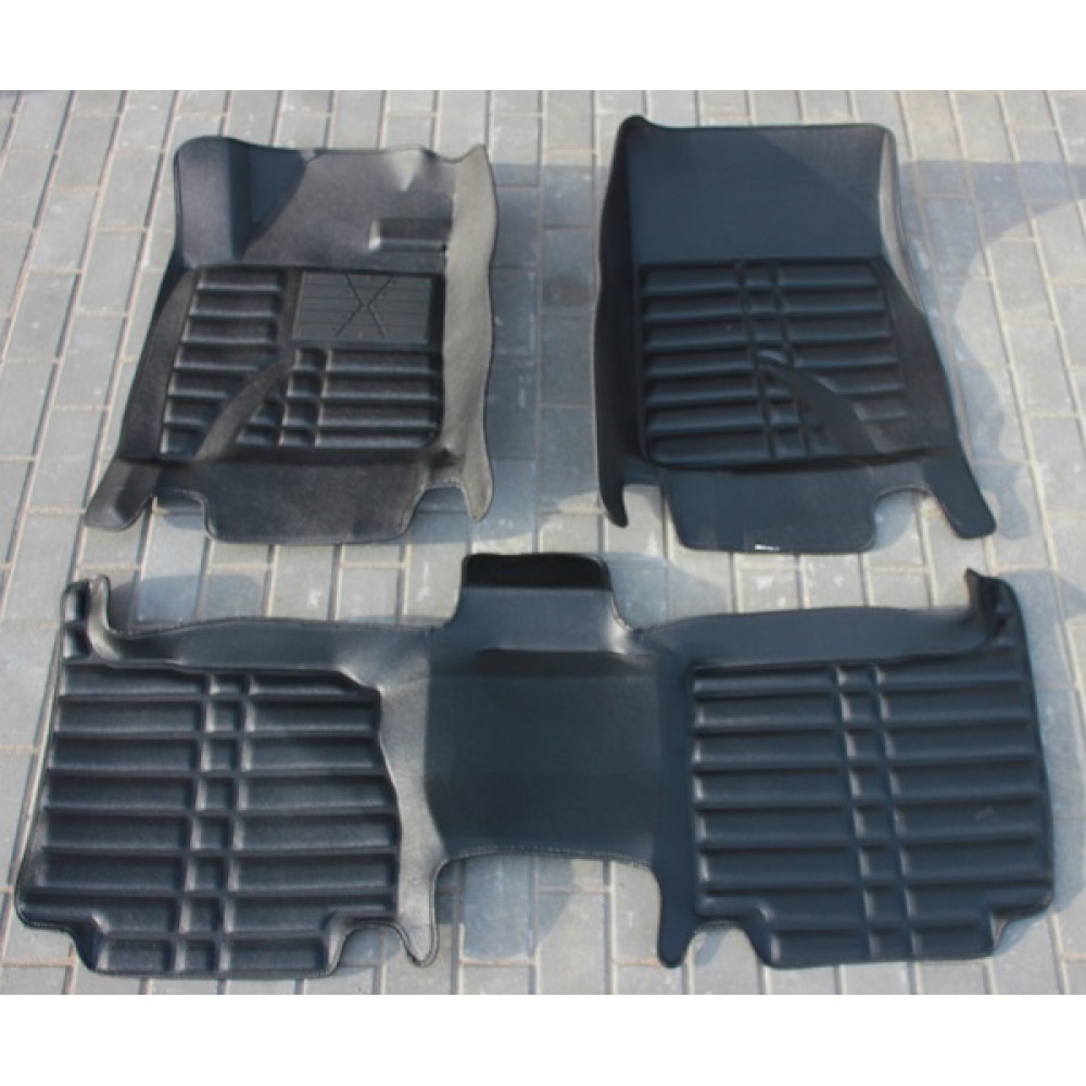 Коврики кожаные 3D в салон Toyota Land Cruiser 2010-2015 г.в. (Черный)