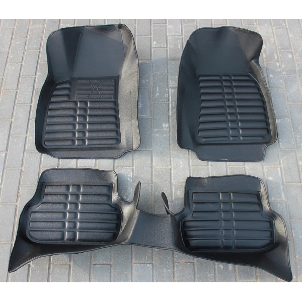 Коврики кожаные 3D в салон Audi A4 2010-2014 г.в. (Черный)