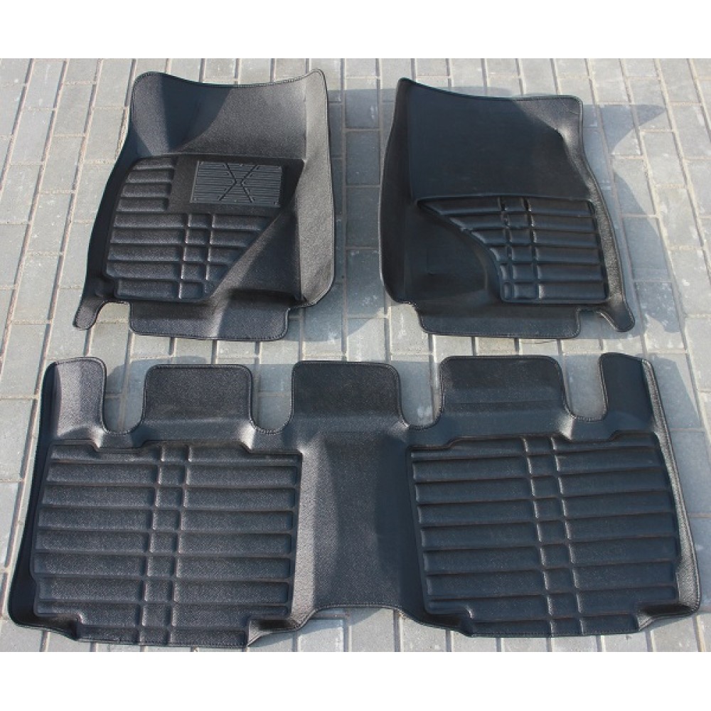Коврики кожаные 3D в салон Toyota Rav4 2009-2013 г.в. (Черный)