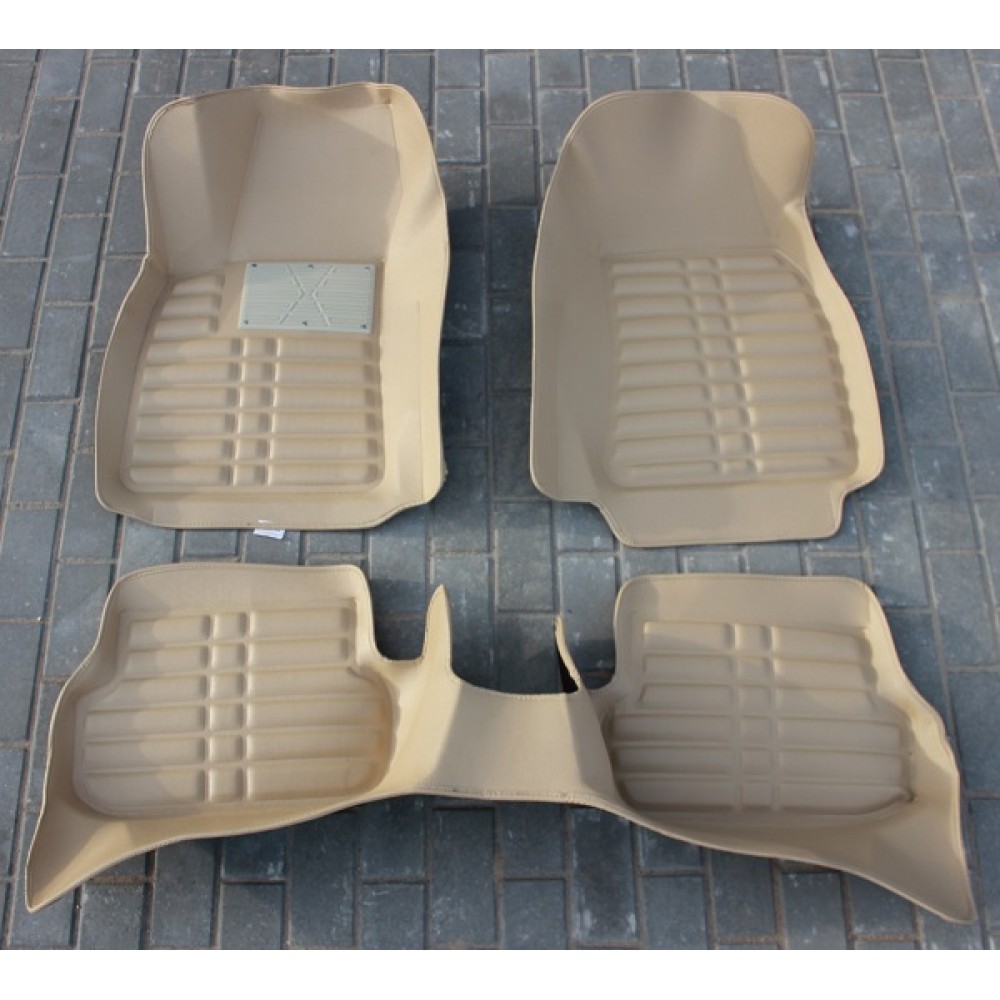 Коврики кожаные 3D в салон Audi A4 2010-2014 г.в. (Бежевый)