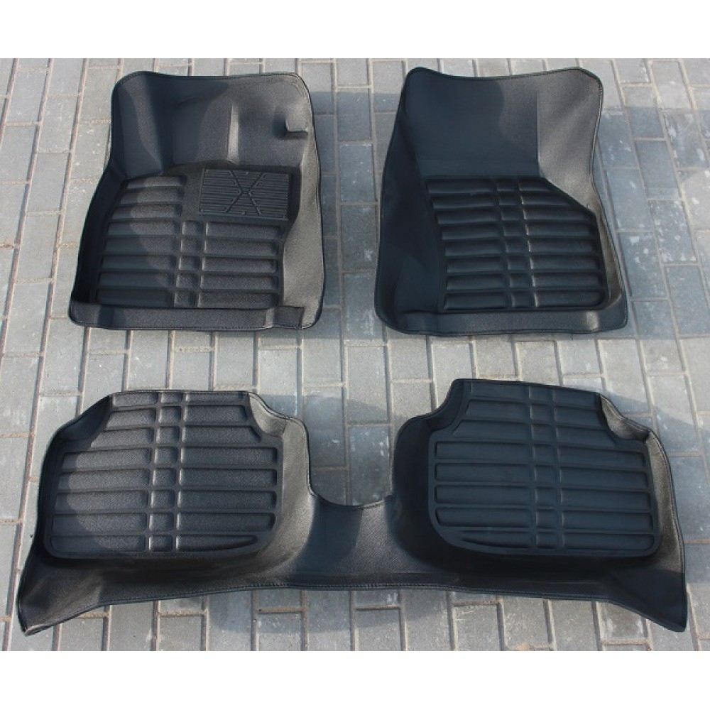 Коврики кожаные 3D в салон Scoda Octavia A7 2015-2019 г.в. (Черный)