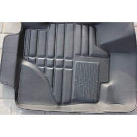 Коврики кожаные 3D в салон Audi A4 2010-2014 г.в. (Черный)