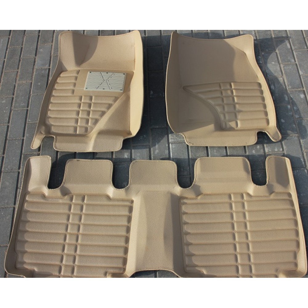 Коврики кожаные 3D в салон Toyota Rav4 2009-2013 г.в. (Бежевый)