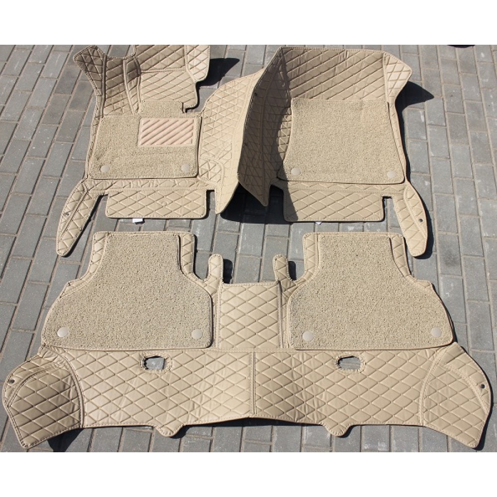 Коврики кожаные 5D в салон BMW X5 2008-2013 г.в. (Белый)