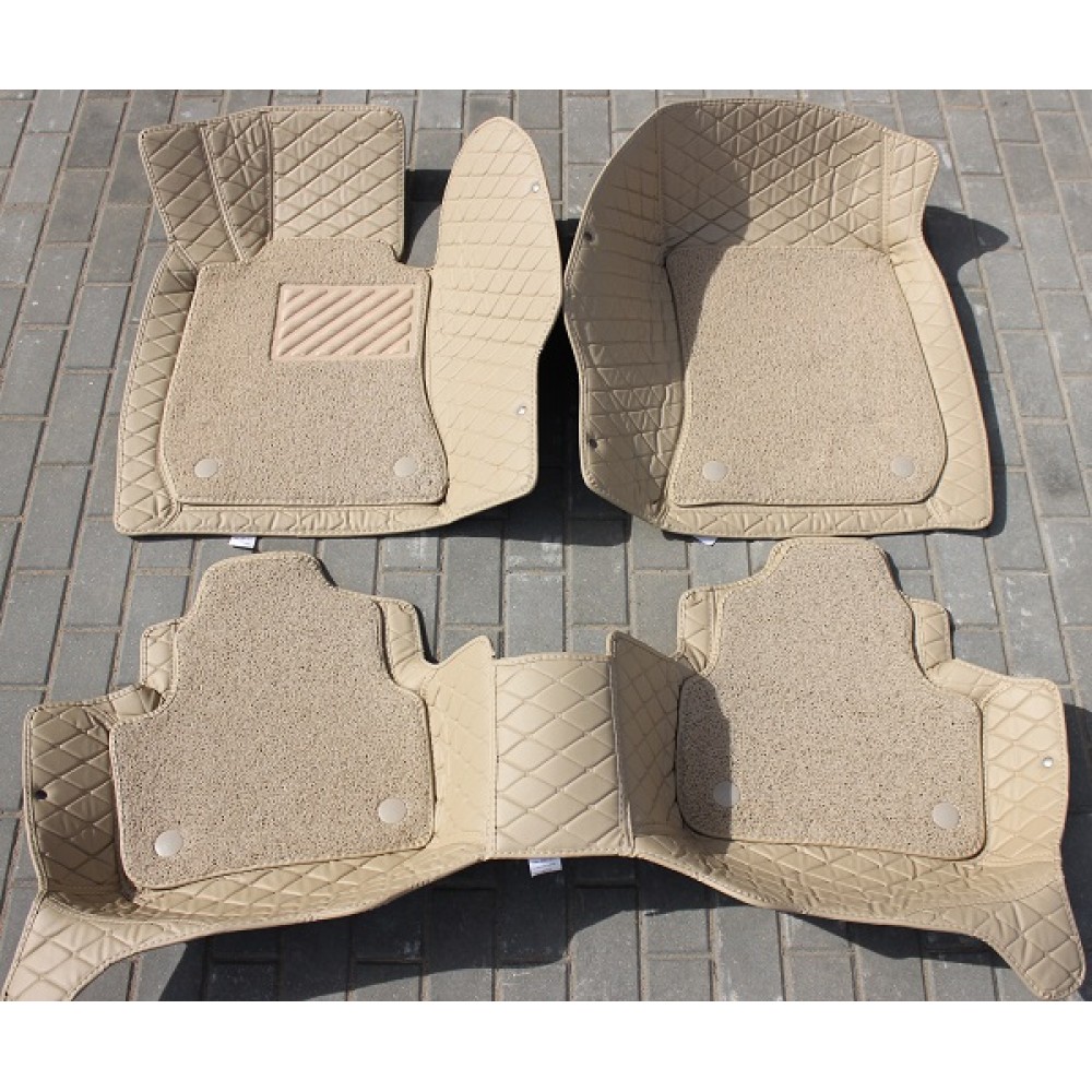 Коврики кожаные 5D в салон Mercedes-Benz С 2007-2014 г.в. (Белый)